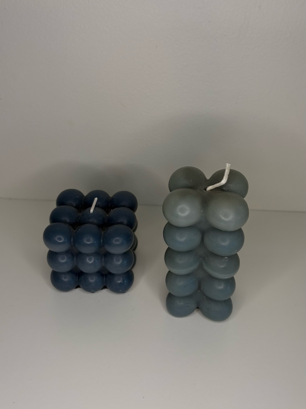 Decorative Bubble Cube Candles - Blue